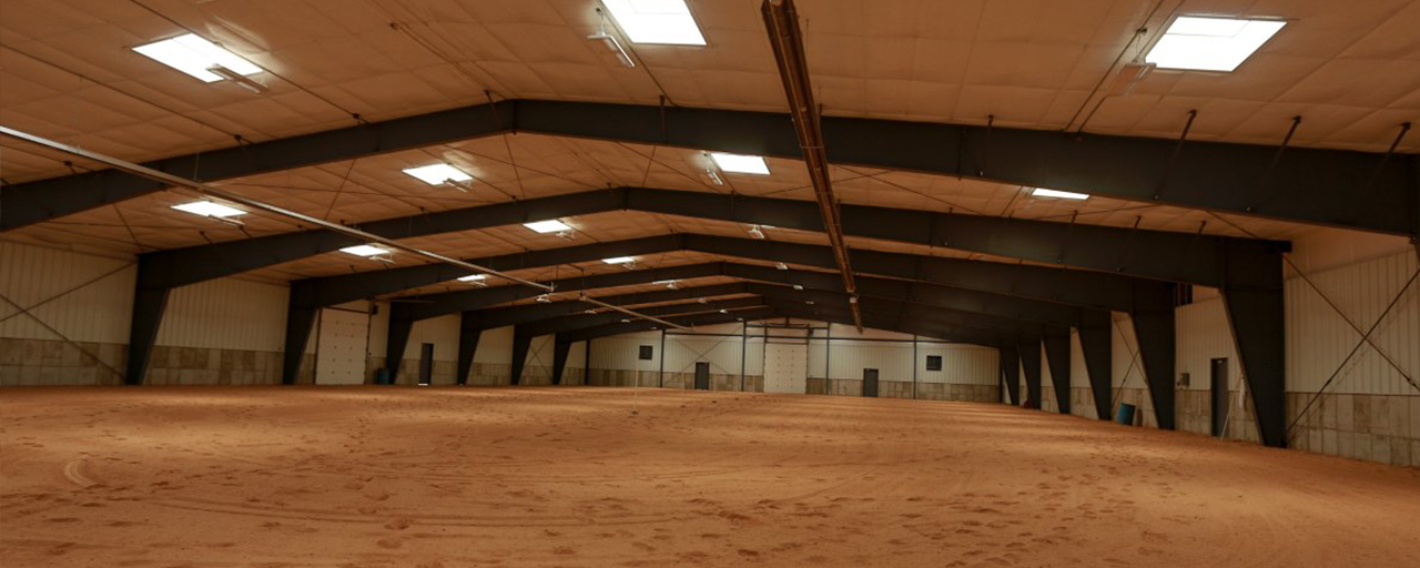 interior of horse arena build by Center Point